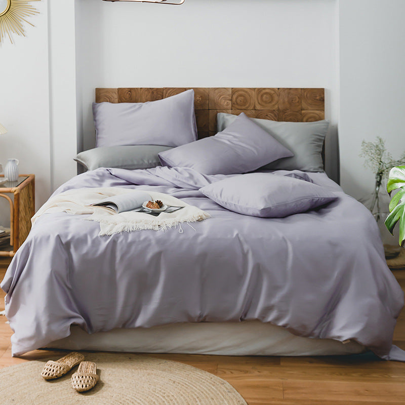 KTX-988435 Summer Light Luxury Tencel Four-Piece Bed Set - Silky Soft Ice Silk Feel