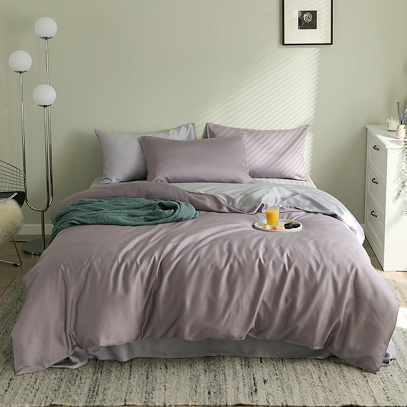 KTX-988435 Summer Light Luxury Tencel Four-Piece Bed Set - Silky Soft Ice Silk Feel