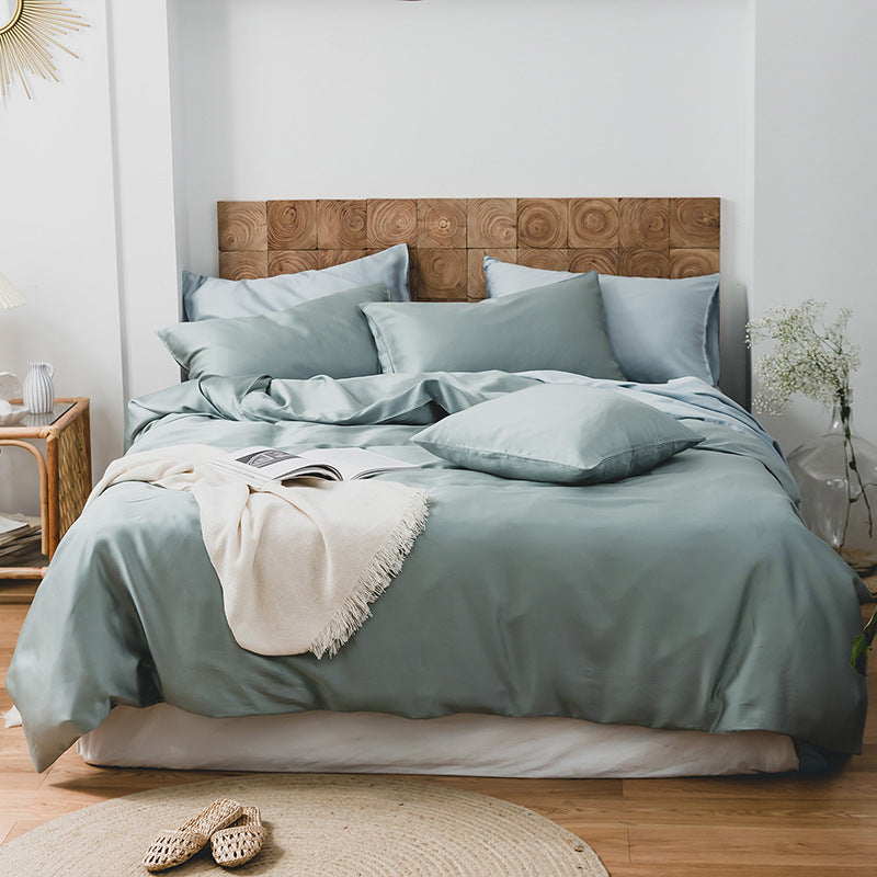 KTX-988435 Summer Light Luxury Tencel Four-Piece Bed Set - Silky Soft Ice Silk Feel