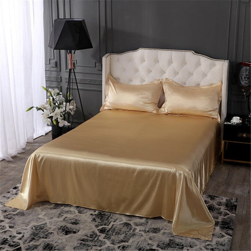 KTX-989907 Silk-like Pure Ice Bed Linen Set - Soft Polyester Fiber Bedding in Various Sizes