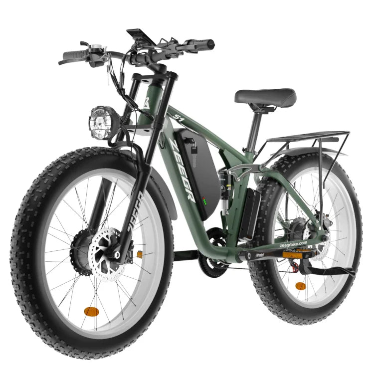 KTX-990291 Powerful 2000W Electric Mountain Bike with 48V Battery and Hydraulic Disc Brakes - 7 Speed, 26" Fat Tires, Color LCD Display