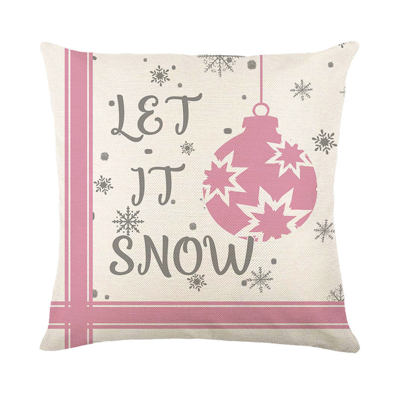 KTX-990419 Christmas-Themed Letter Pattern Pillowcase – 45 x 45 cm Polyester Cover in Various Colors