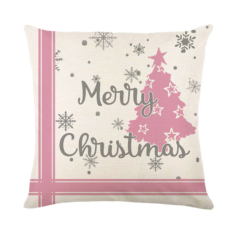 KTX-990419 Christmas-Themed Letter Pattern Pillowcase – 45 x 45 cm Polyester Cover in Various Colors