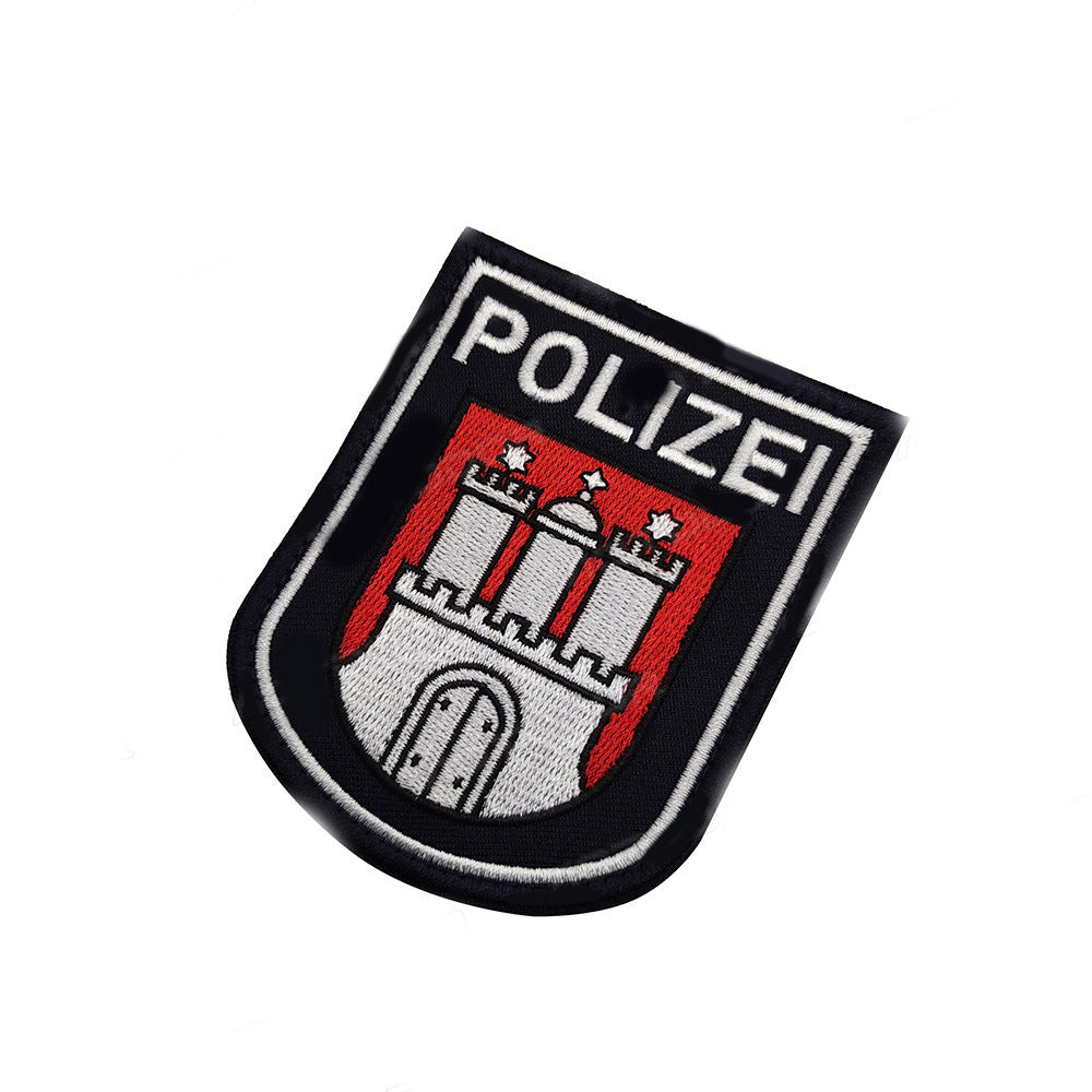 KTX-990419 German Eagle Velcro Patch - Back-to-Back Embroidery, Polyester Fabric, Multi-Color Design for Clothing