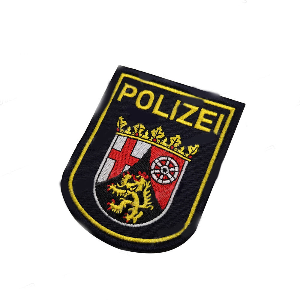 KTX-990419 German Eagle Velcro Patch - Back-to-Back Embroidery, Polyester Fabric, Multi-Color Design for Clothing