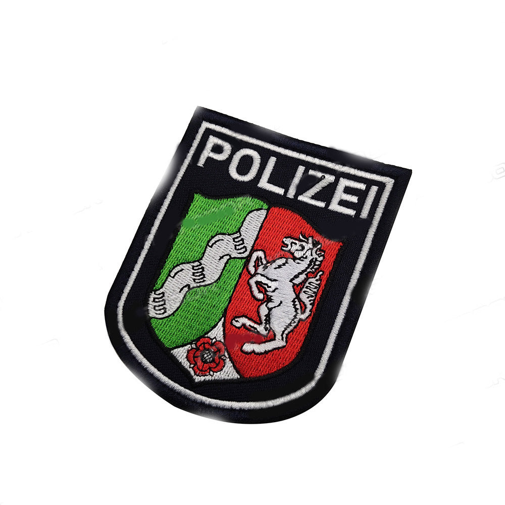 KTX-990419 German Eagle Velcro Patch - Back-to-Back Embroidery, Polyester Fabric, Multi-Color Design for Clothing