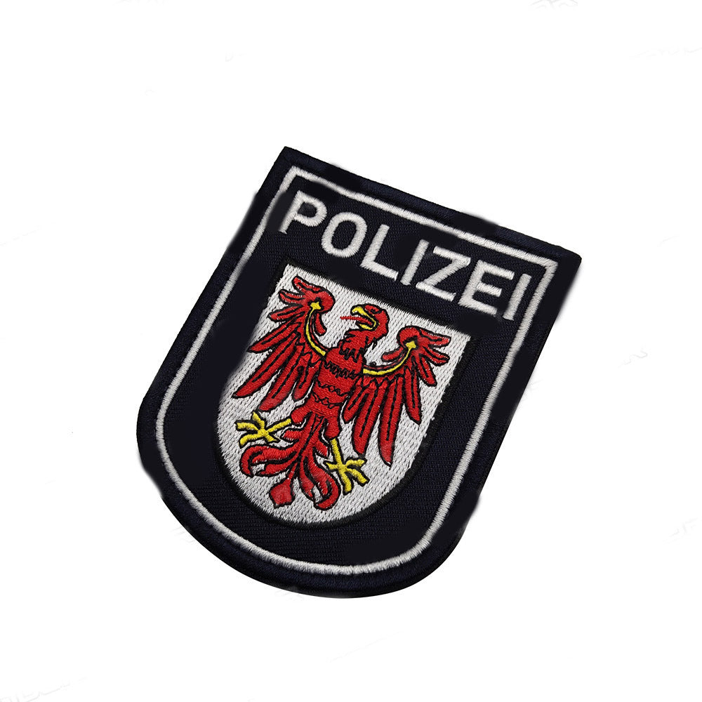 KTX-990419 German Eagle Velcro Patch - Back-to-Back Embroidery, Polyester Fabric, Multi-Color Design for Clothing