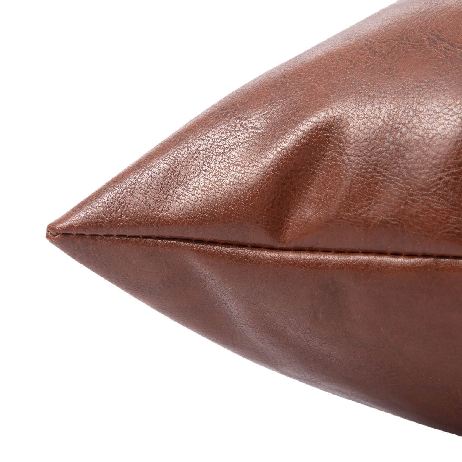 KTX-990547 Leather Pillowcase for Cushions - Available in Brown, Reddish Brown, Dark Brown, Dark Green - 30x50cm & 43x43cm