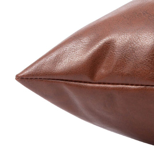KTX-990547 Leather Pillowcase for Cushions - Available in Brown, Reddish Brown, Dark Brown, Dark Green - 30x50cm & 43x43cm