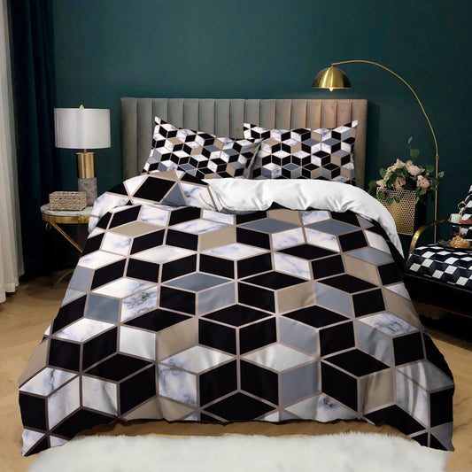 KTX-991059 Flower Color 4-Piece Quilt Cover Set, Soft Chemical Fiber Bedding for 1.8m Bed