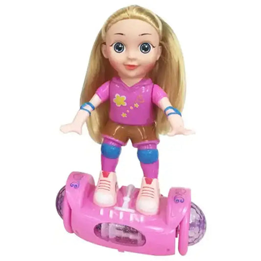 KTX-991571 Battery Operated Balance Car Doll Toy with Music and Light for Kids