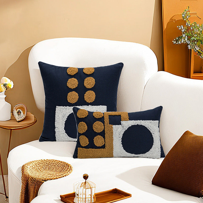 KTX-991699 Geometric Embroidered Pillow Cover in Bohemian Style, 30x50cm and 45x45cm Sizes