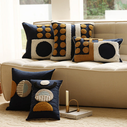KTX-991699 Geometric Embroidered Pillow Cover in Bohemian Style, 30x50cm and 45x45cm Sizes