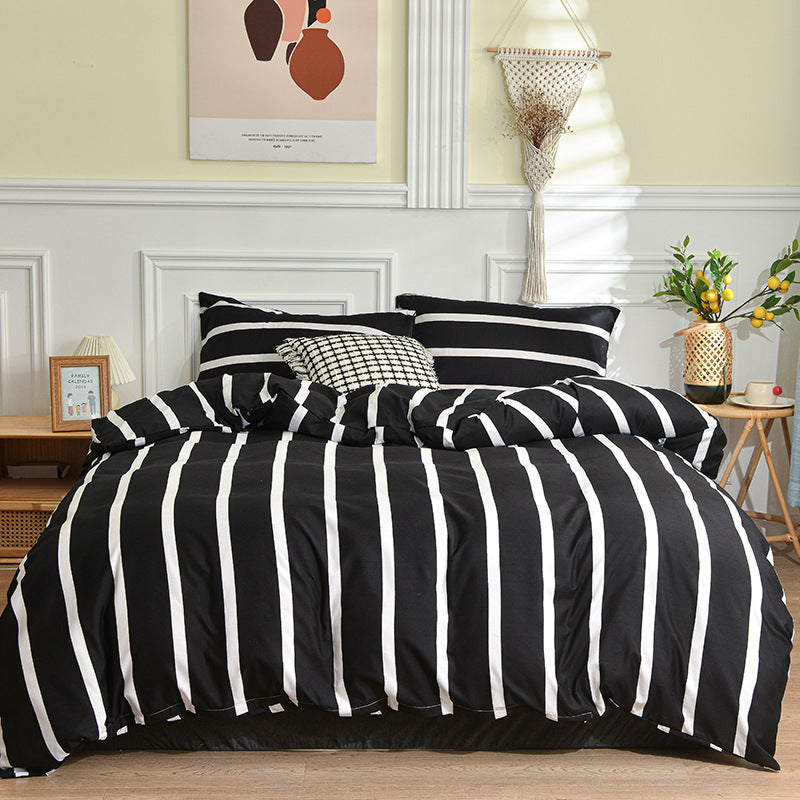 KTX-992211 Geometric Pattern Brushed Single Duvet Cover for Dormitories and Bedrooms