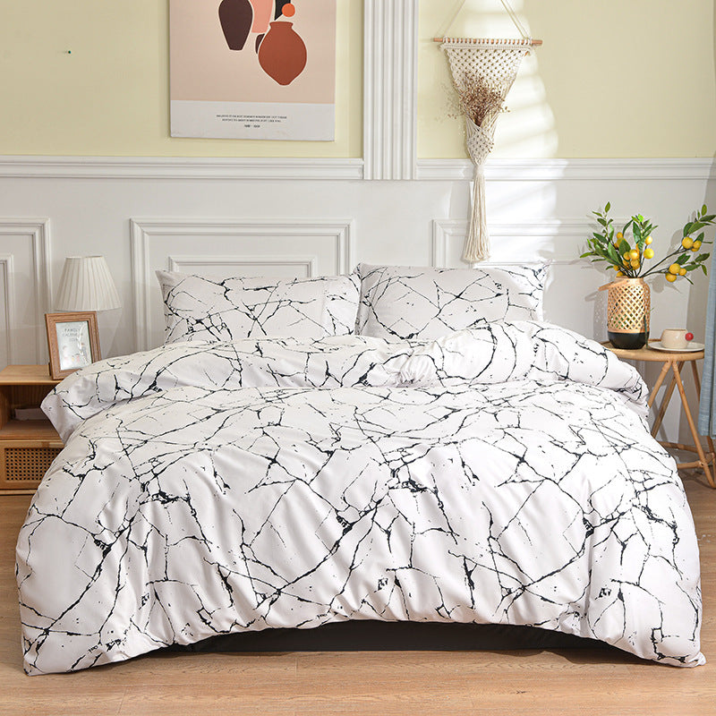 KTX-992211 Geometric Pattern Brushed Single Duvet Cover for Dormitories and Bedrooms