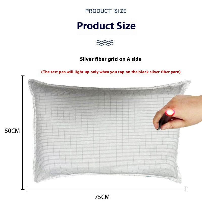 KTX-992851 Grounding Gas Conductive Silver Fiber and Cotton Pillowcase Cover in White