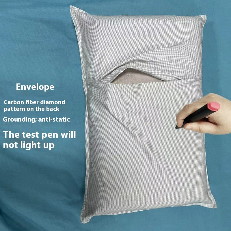 KTX-992851 Grounding Gas Conductive Silver Fiber and Cotton Pillowcase Cover in White
