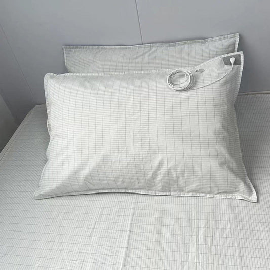 KTX-992851 Grounding Gas Conductive Silver Fiber and Cotton Pillowcase Cover in White