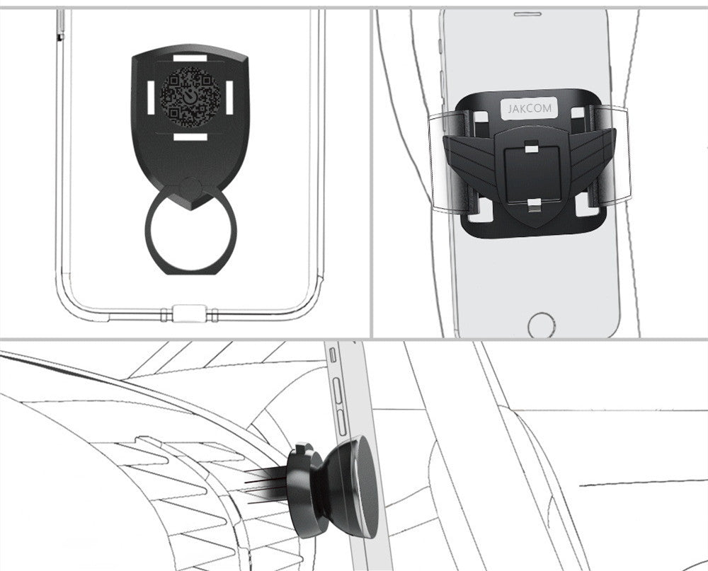 KTX-993107 Smart Metal Phone Bracket Set for Magnetic Bedside Display and Head-Mounted Use