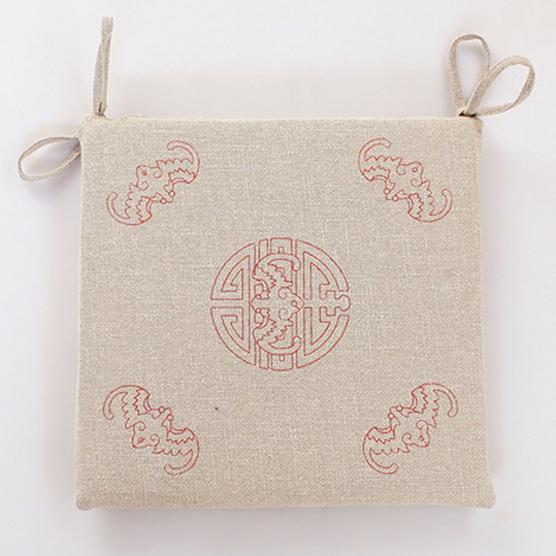 KTX-994003 Linen Strap Non-slip Chair Cushion 40x40cm for Living Room, Dining, and Outdoor Use