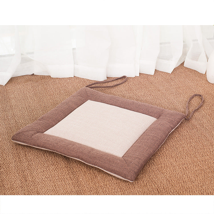 KTX-994003 Linen Strap Non-slip Chair Cushion 40x40cm for Living Room, Dining, and Outdoor Use