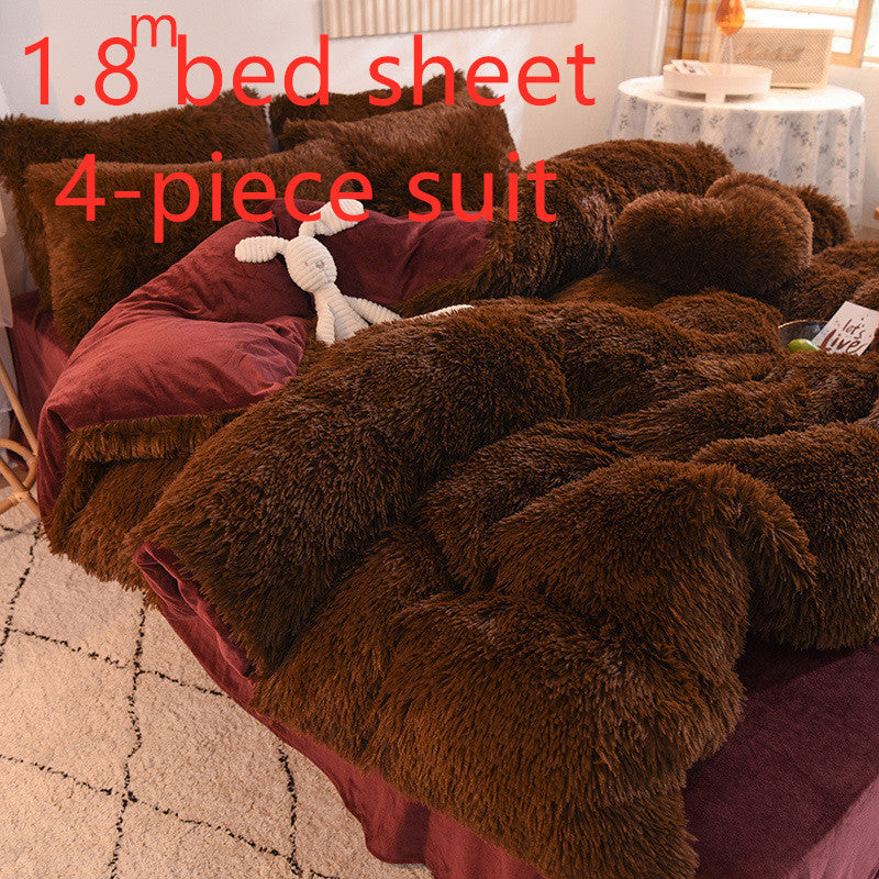 KTX-994515 Crystal Velvet Four-Piece Bedding Set in Personalized Fashion Style