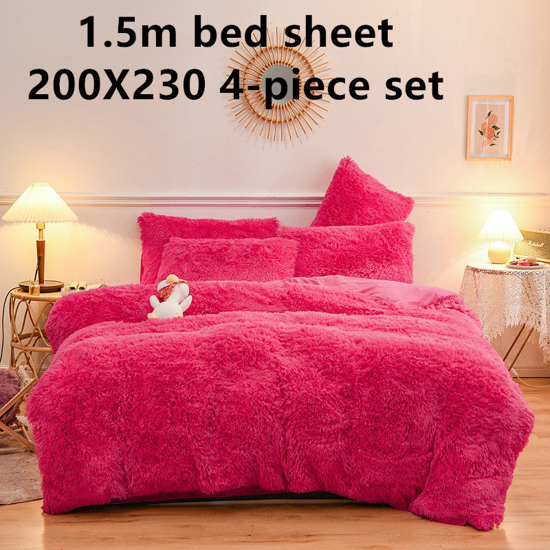 KTX-994515 Crystal Velvet Four-Piece Bedding Set in Personalized Fashion Style