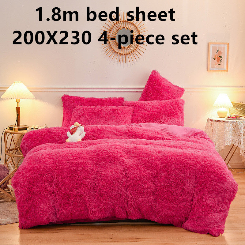 KTX-994515 Crystal Velvet Four-Piece Bedding Set in Personalized Fashion Style