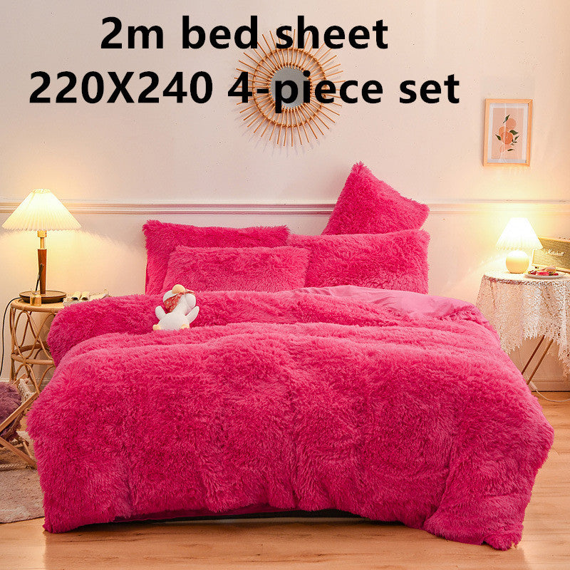KTX-994515 Crystal Velvet Four-Piece Bedding Set in Personalized Fashion Style