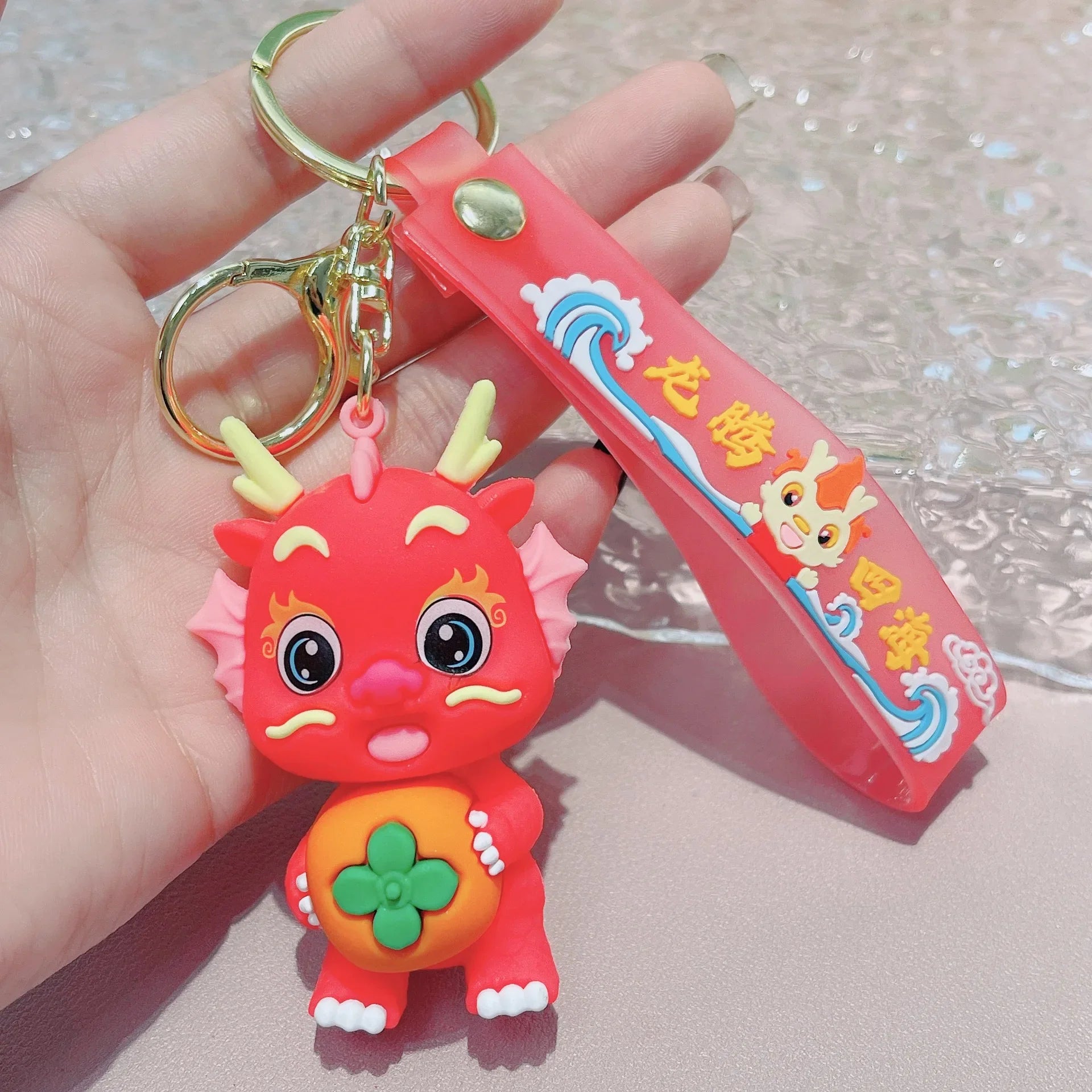 KTX-995027 Cartoon Dragon Key Chain for New Year - Kawaii Design, Perfect for Kids and Adults