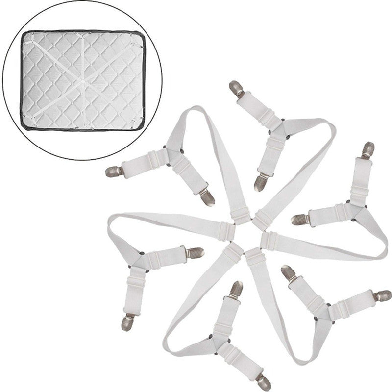 KTX-995027 Non-Slip Six-Sided Sheet Fixing Strap with Metal Buckle for Quilts and Bedding