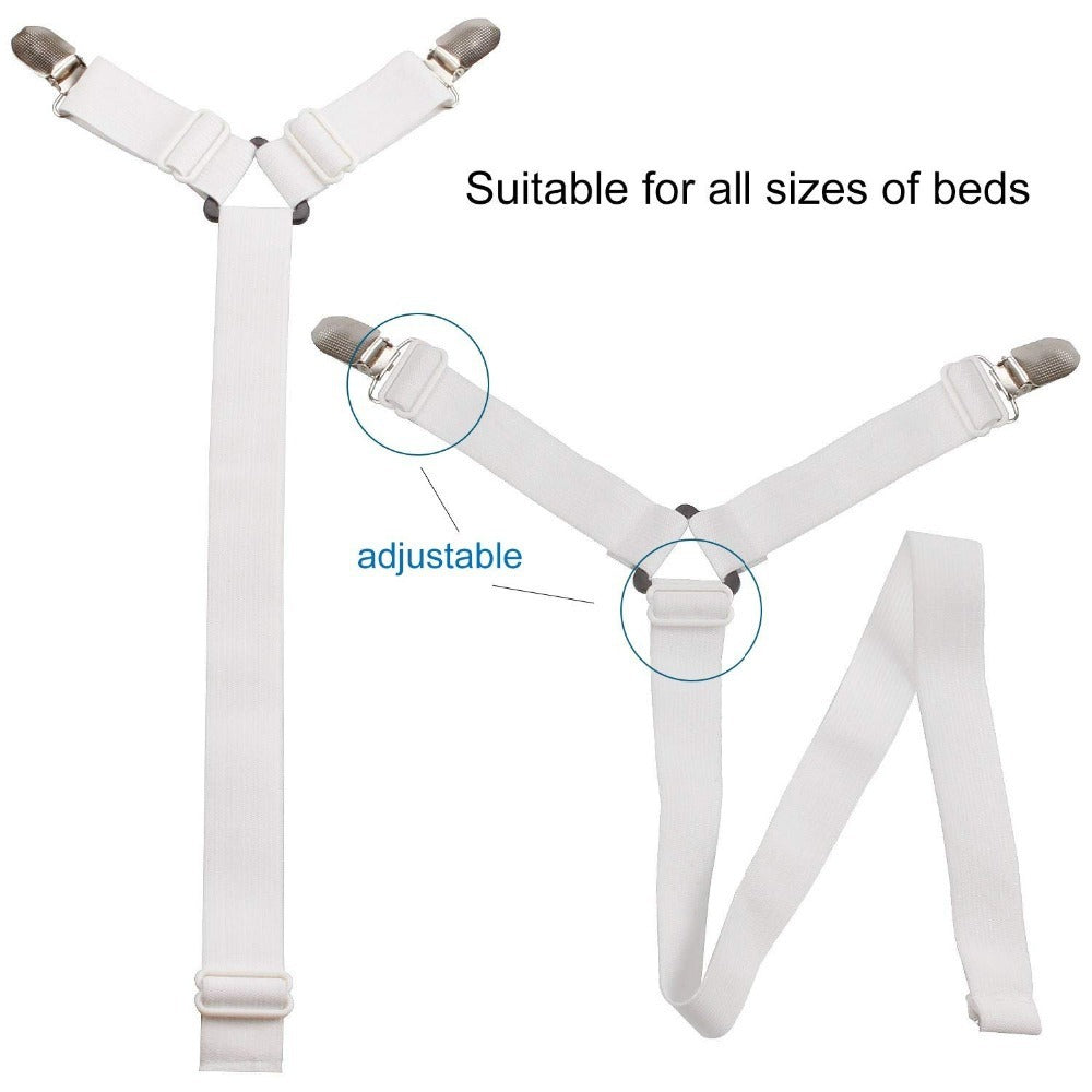 KTX-995027 Non-Slip Six-Sided Sheet Fixing Strap with Metal Buckle for Quilts and Bedding