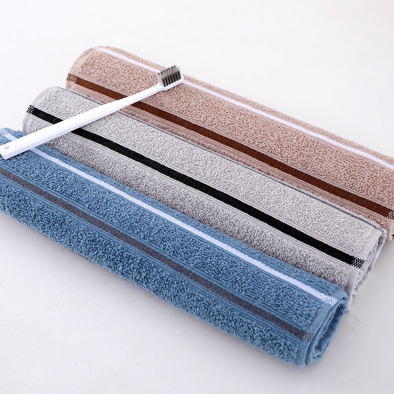 KTX-995923 Thickened Cotton Towel - Soft, Absorbent, 33x72cm, Available in Camel, Navy, Silver Grey