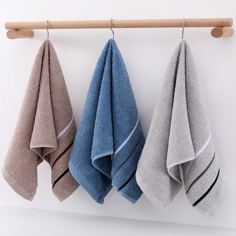 KTX-995923 Thickened Cotton Towel - Soft, Absorbent, 33x72cm, Available in Camel, Navy, Silver Grey