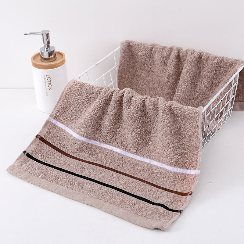 KTX-995923 Thickened Cotton Towel - Soft, Absorbent, 33x72cm, Available in Camel, Navy, Silver Grey