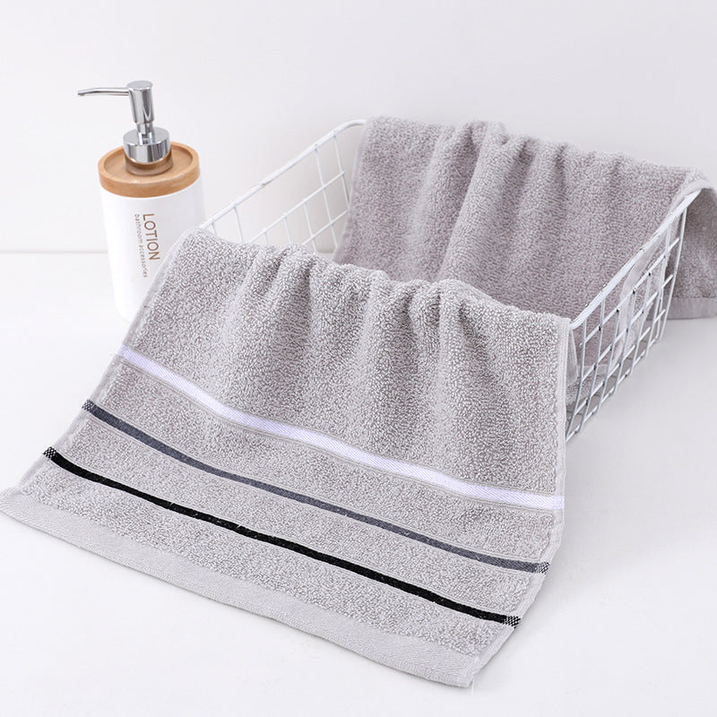 KTX-995923 Thickened Cotton Towel - Soft, Absorbent, 33x72cm, Available in Camel, Navy, Silver Grey