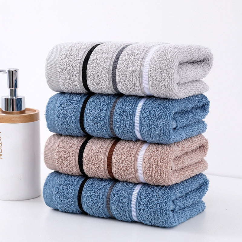 KTX-995923 Thickened Cotton Towel - Soft, Absorbent, 33x72cm, Available in Camel, Navy, Silver Grey