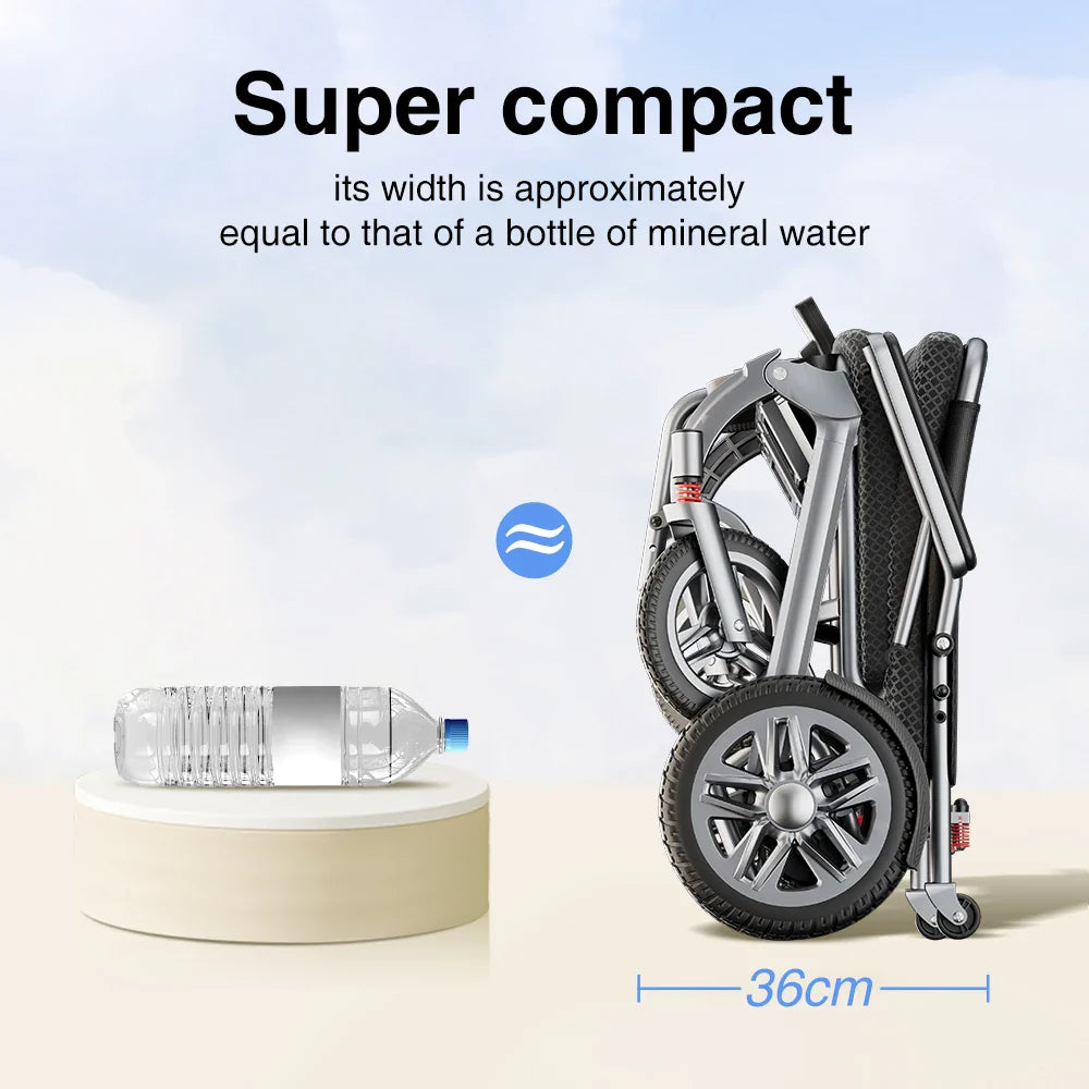 KTX-996371 Foldable Electric Wheelchair with 200W Brushless Motors and Remote Control, Aluminum Alloy Frame, Lithium Battery