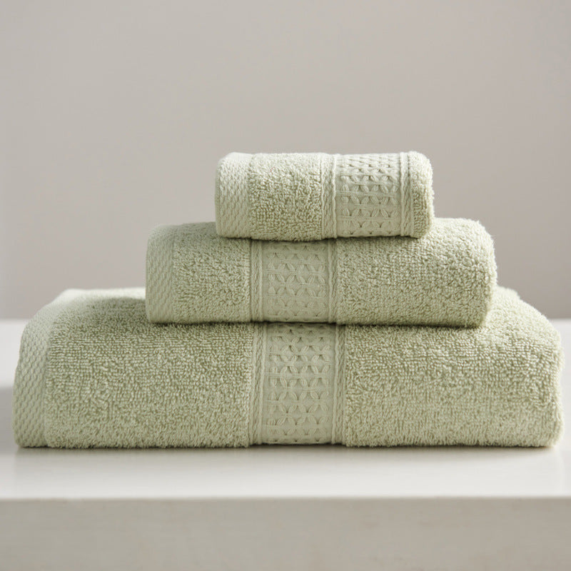 KTX-997075 Minimalist Cotton Towel Set - Square Towel, Hand Towel, Bath Towel, Soft and Absorbent