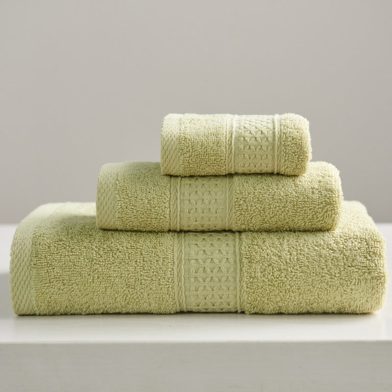 KTX-997075 Minimalist Cotton Towel Set - Square Towel, Hand Towel, Bath Towel, Soft and Absorbent