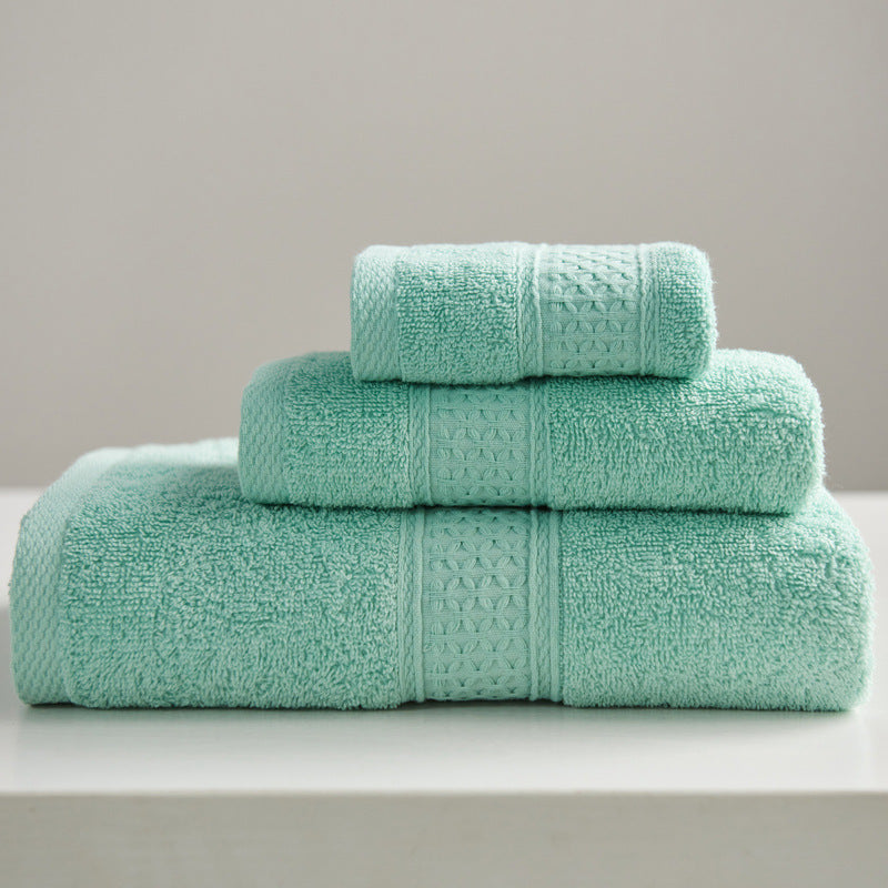 KTX-997075 Minimalist Cotton Towel Set - Square Towel, Hand Towel, Bath Towel, Soft and Absorbent