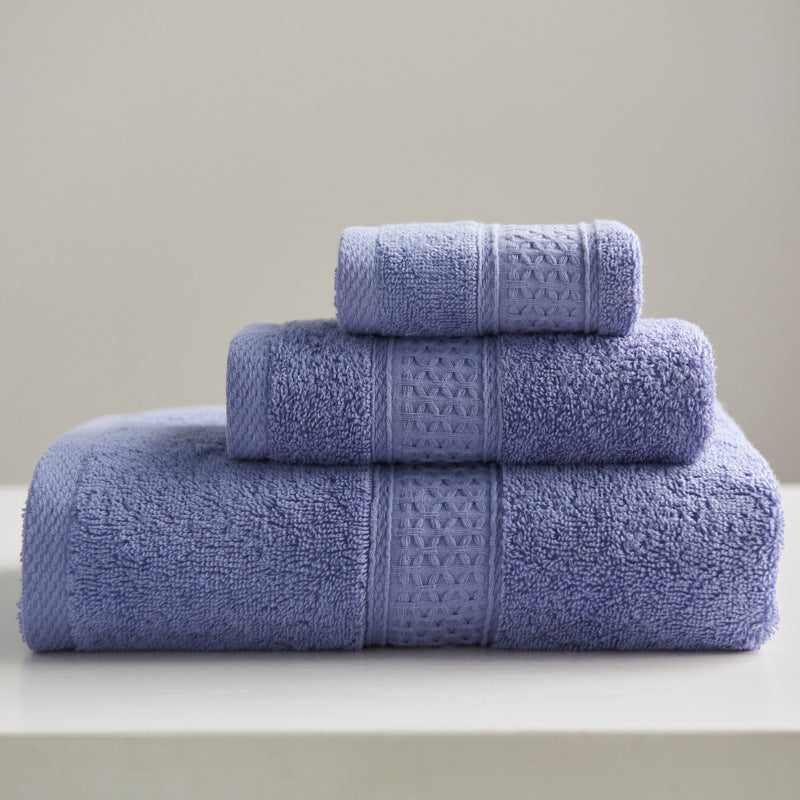 KTX-997075 Minimalist Cotton Towel Set - Square Towel, Hand Towel, Bath Towel, Soft and Absorbent