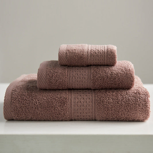 KTX-997075 Minimalist Cotton Towel Set - Square Towel, Hand Towel, Bath Towel, Soft and Absorbent