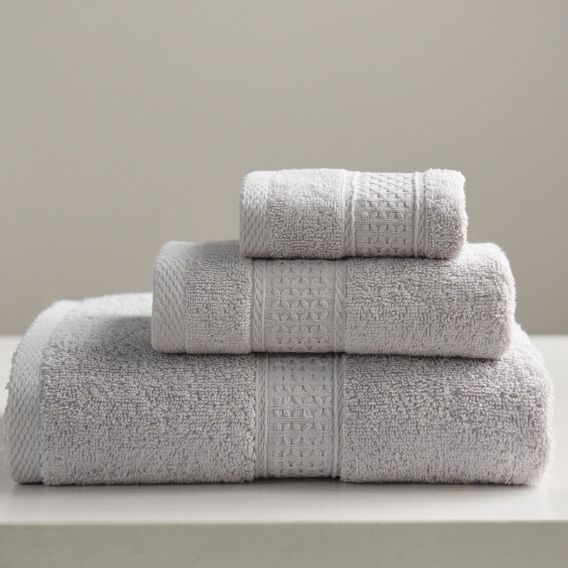 KTX-997075 Minimalist Cotton Towel Set - Square Towel, Hand Towel, Bath Towel, Soft and Absorbent