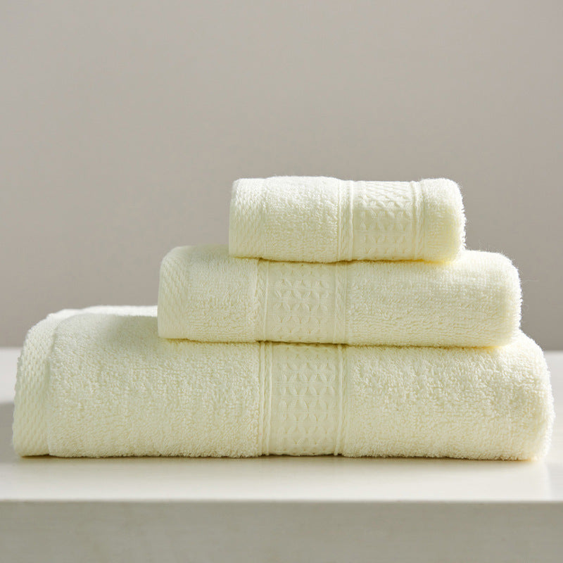 KTX-997075 Minimalist Cotton Towel Set - Square Towel, Hand Towel, Bath Towel, Soft and Absorbent