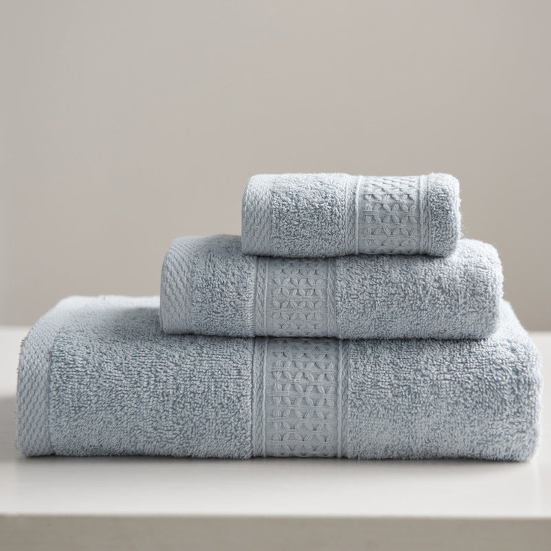 KTX-997075 Minimalist Cotton Towel Set - Square Towel, Hand Towel, Bath Towel, Soft and Absorbent