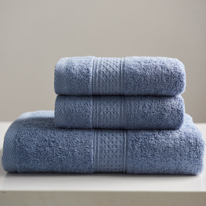 KTX-997075 Minimalist Cotton Towel Set - Square Towel, Hand Towel, Bath Towel, Soft and Absorbent