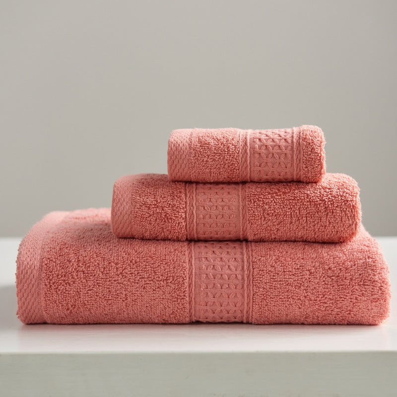 KTX-997075 Minimalist Cotton Towel Set - Square Towel, Hand Towel, Bath Towel, Soft and Absorbent