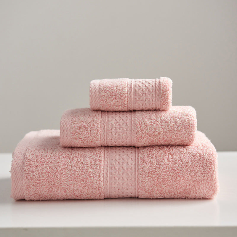 KTX-997075 Minimalist Cotton Towel Set - Square Towel, Hand Towel, Bath Towel, Soft and Absorbent