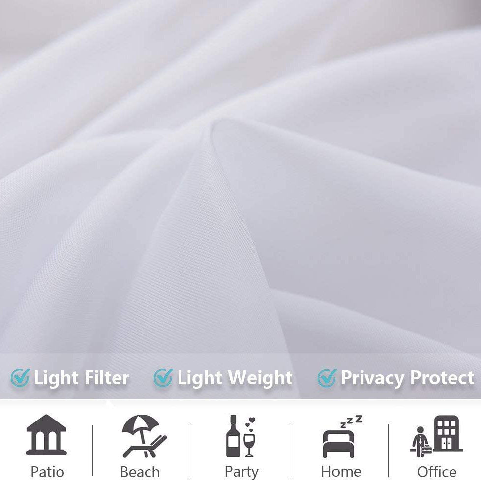 KTX-997203 Waterproof White Mesh Outdoor Door Curtain for Pavilion, Balcony, and Terrace - W52xL84 (132x213cm)